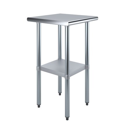 AMGOOD Stainless Steel Metal Table with Undershelf, 20 Long X 20 Deep AMG WT-2020